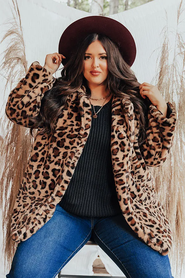 Influencer Life Plush Leopard Coat Curves