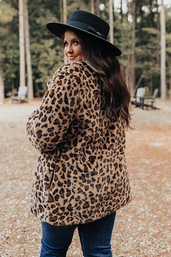 Influencer Life Plush Leopard Coat Curves