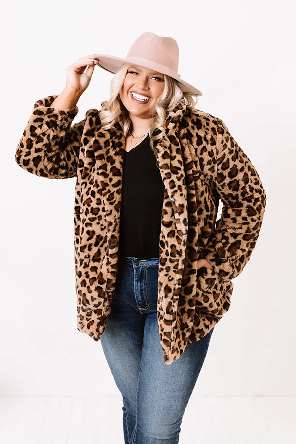 Influencer Life Plush Leopard Coat Curves