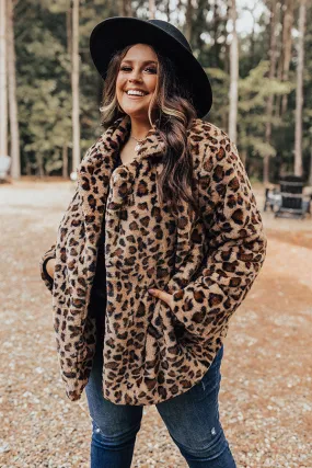 Influencer Life Plush Leopard Coat Curves