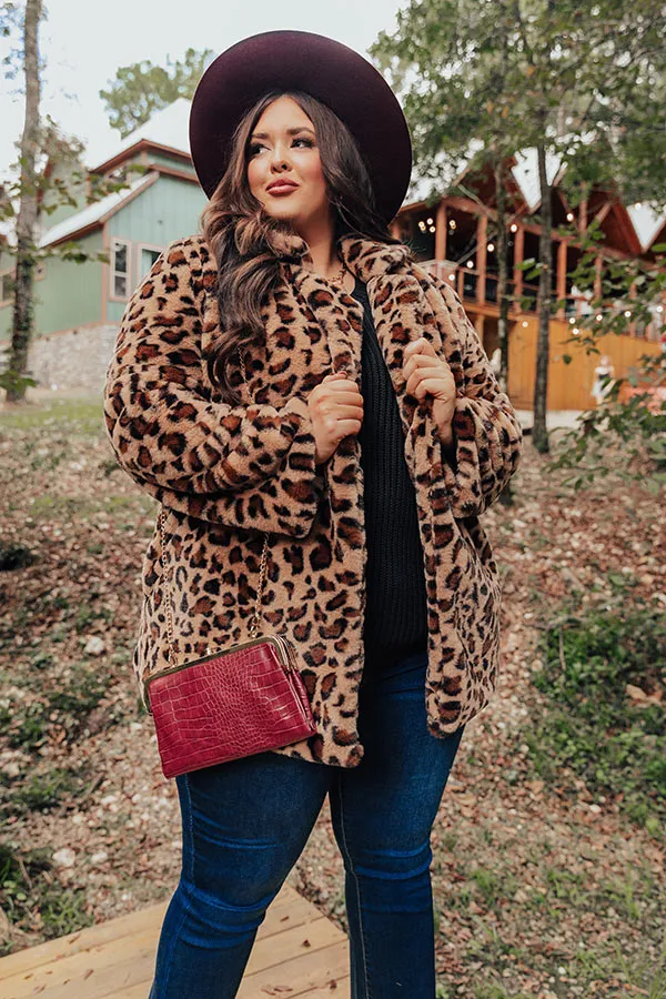 Influencer Life Plush Leopard Coat Curves