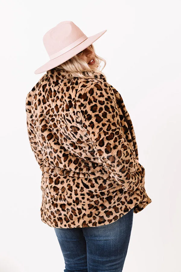 Influencer Life Plush Leopard Coat Curves