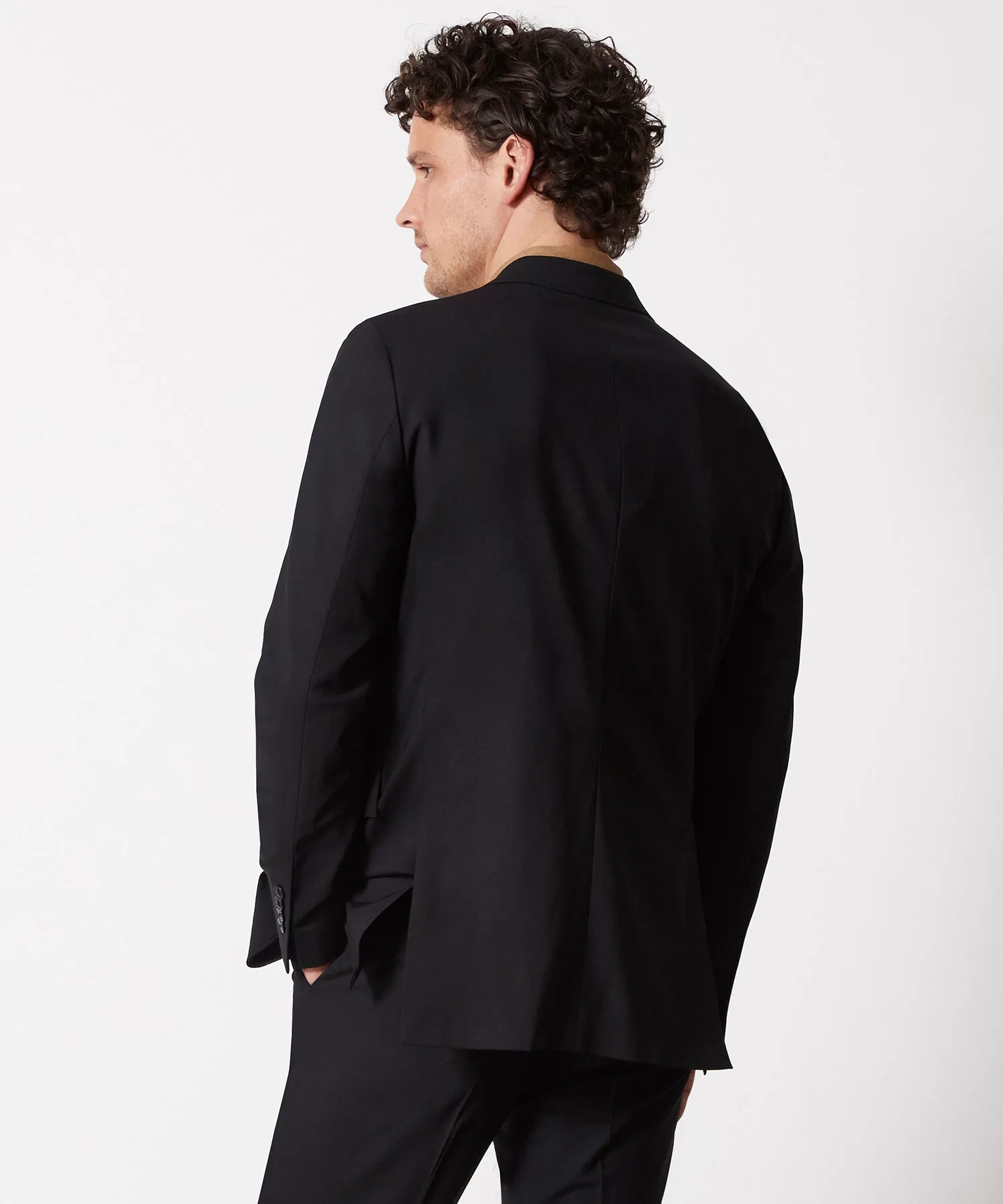 Italian Tropical Wool Sutton Suit Jacket in Black