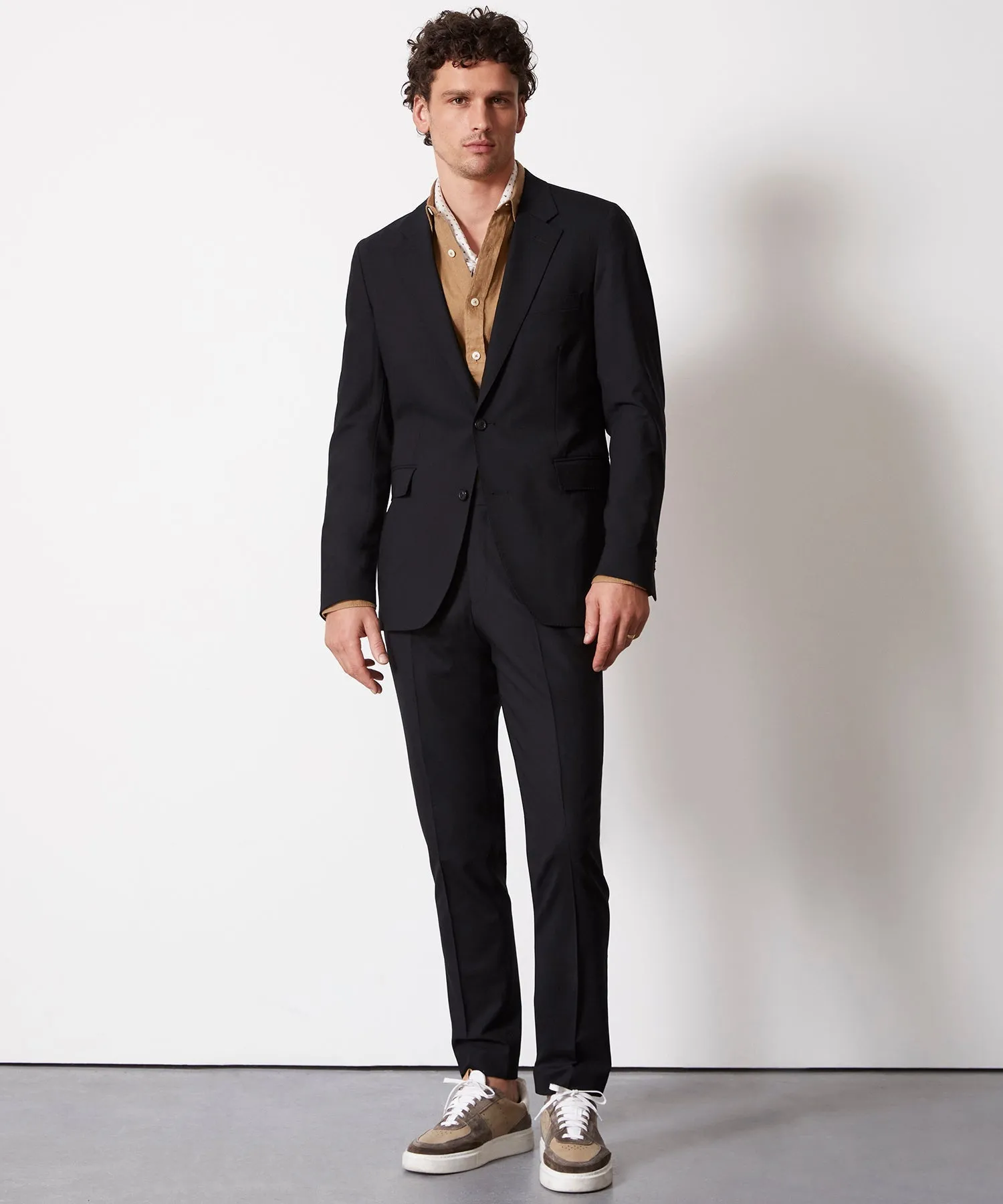 Italian Tropical Wool Sutton Suit Jacket in Black