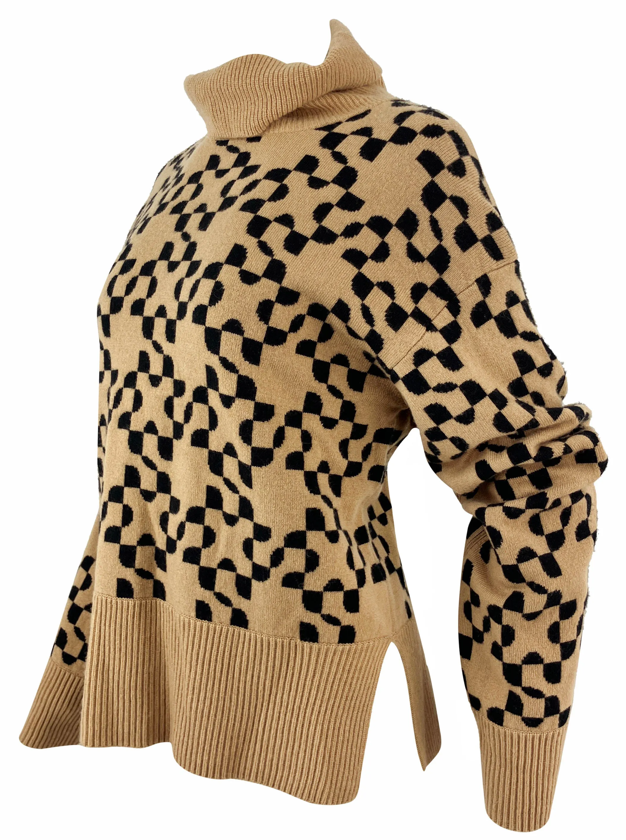 Jonathan Simkhai Charlenne Logo Sweater in Camel/Black