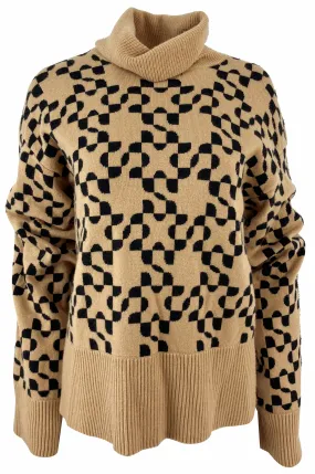 Jonathan Simkhai Charlenne Logo Sweater in Camel/Black