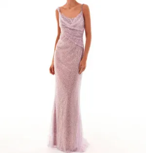 Kaye Ruched Sequins Maxi Dress