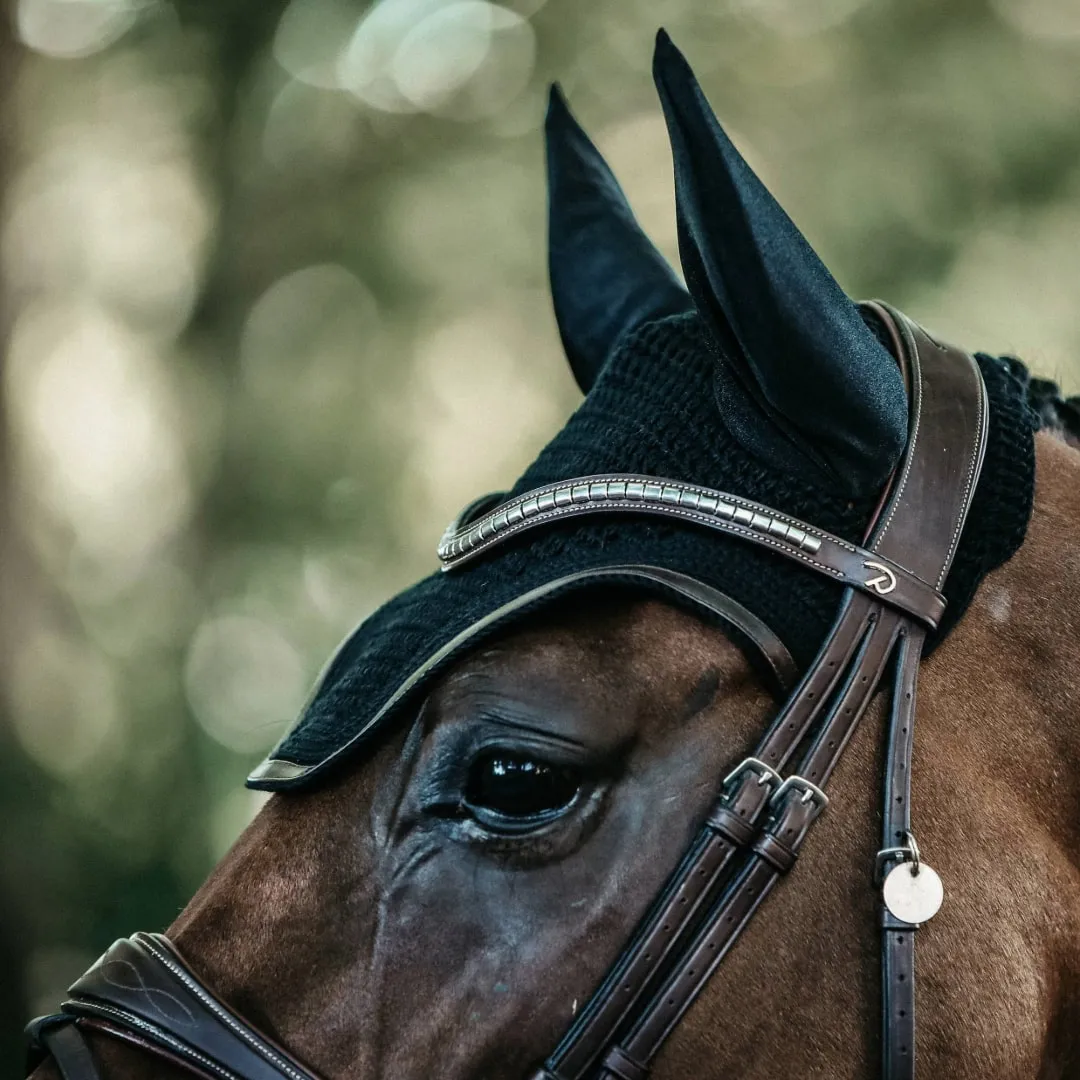 Kentucky Horsewear Wellington Leather Fly Veil - Black