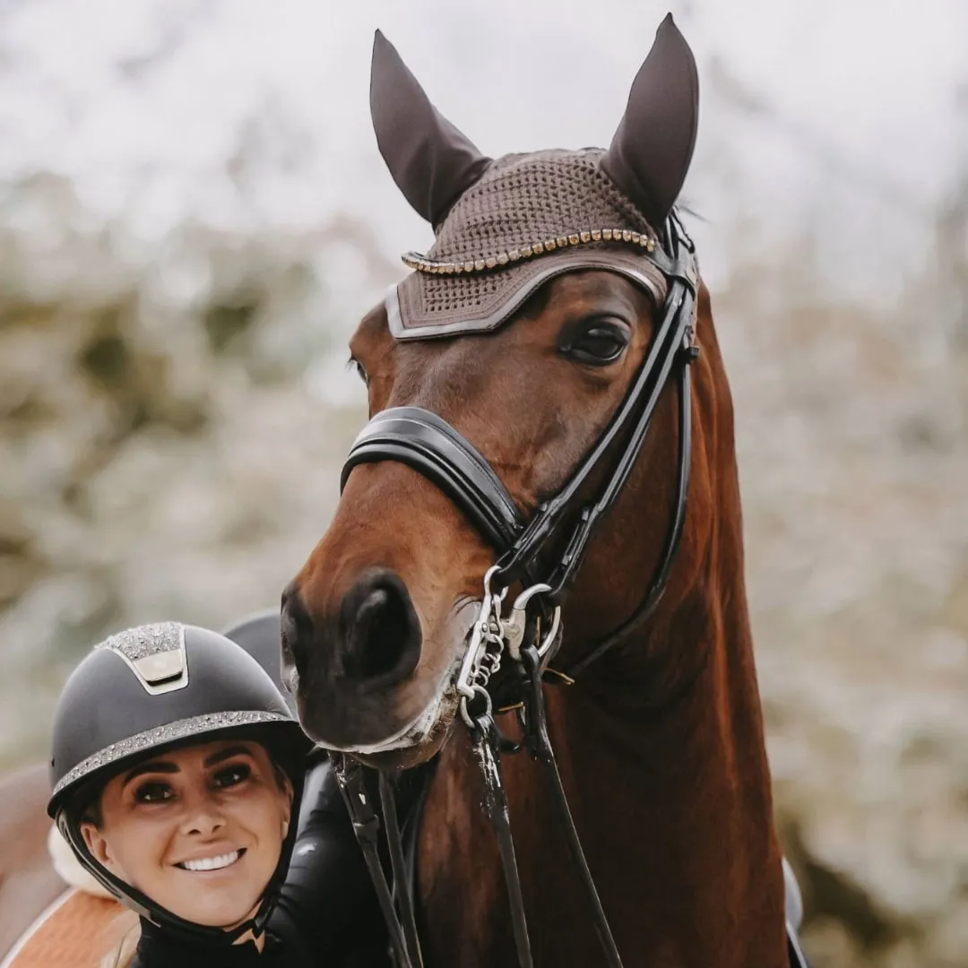 Kentucky Horsewear Wellington Leather Fly Veil - Brown