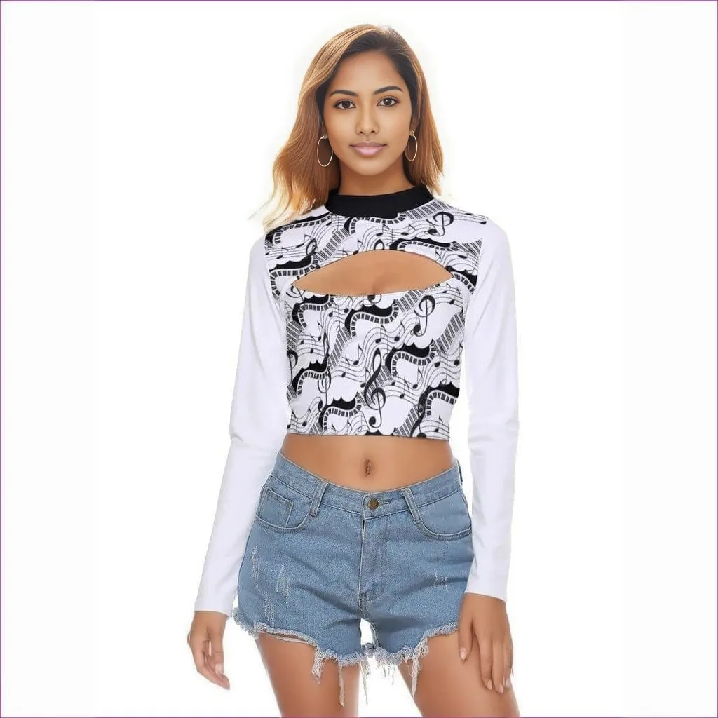 Keys Womens Hollow Chest Tight Crop Top