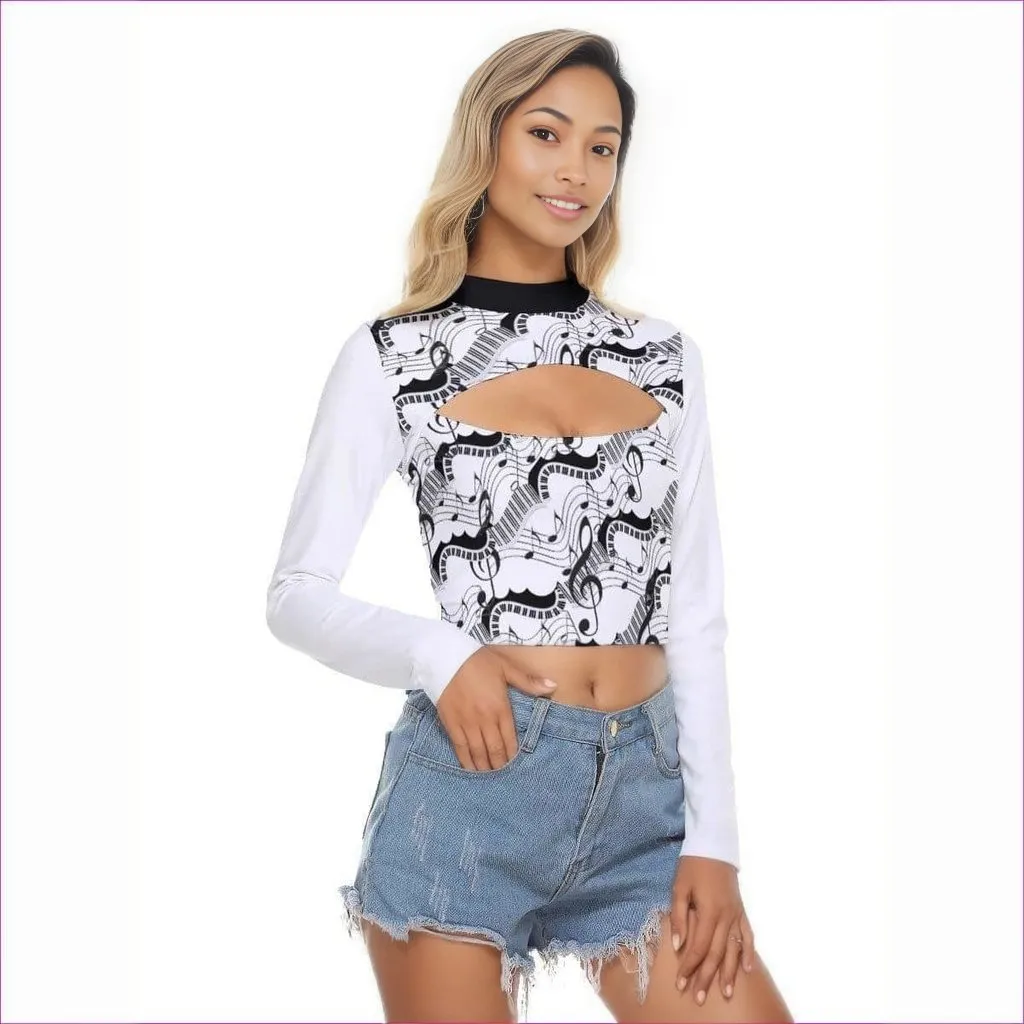 Keys Womens Hollow Chest Tight Crop Top