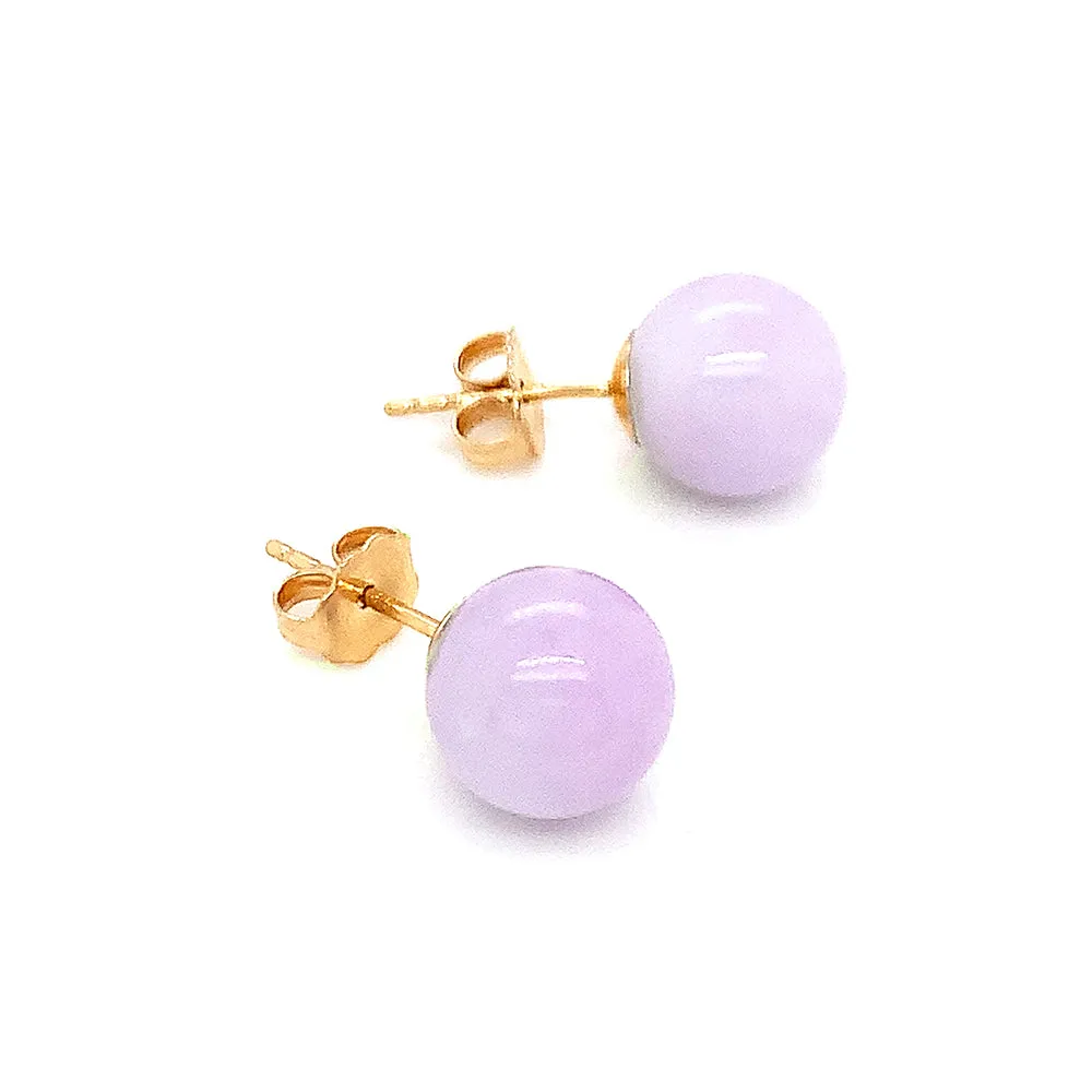 Lavender Jade Studs - "Evolet"