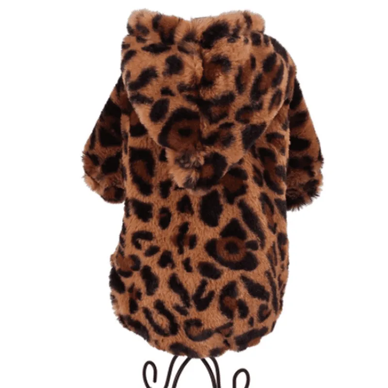 Leopard Faux Fur Hoodie Coat - Super Soft & Stylish