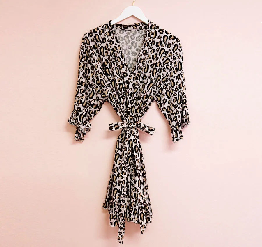 Leopard Print Bridesmaid Robe