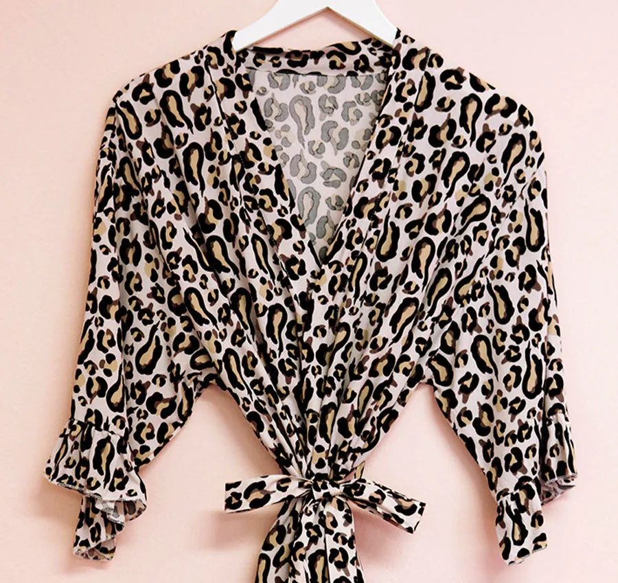 Leopard Print Bridesmaid Robe