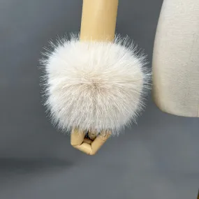 Light Beige Snap Band Faux Fur Cuffs