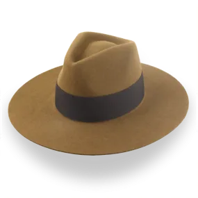 Light Brown Custom Design Wide Brim Rancher Fedora Hat | The Prairie