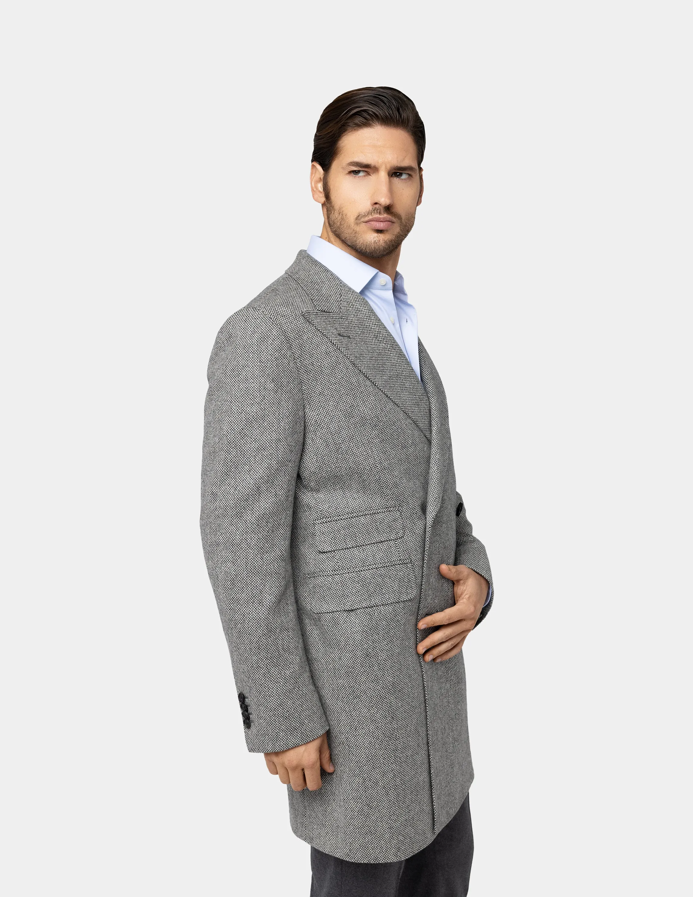 Light Grey Double breasted Coat