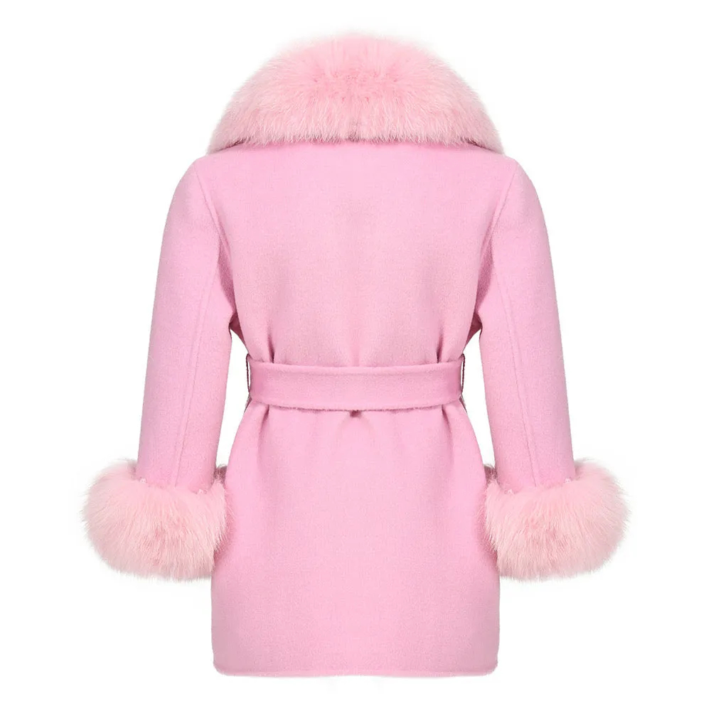 London Pink Cashmere Kids Coat