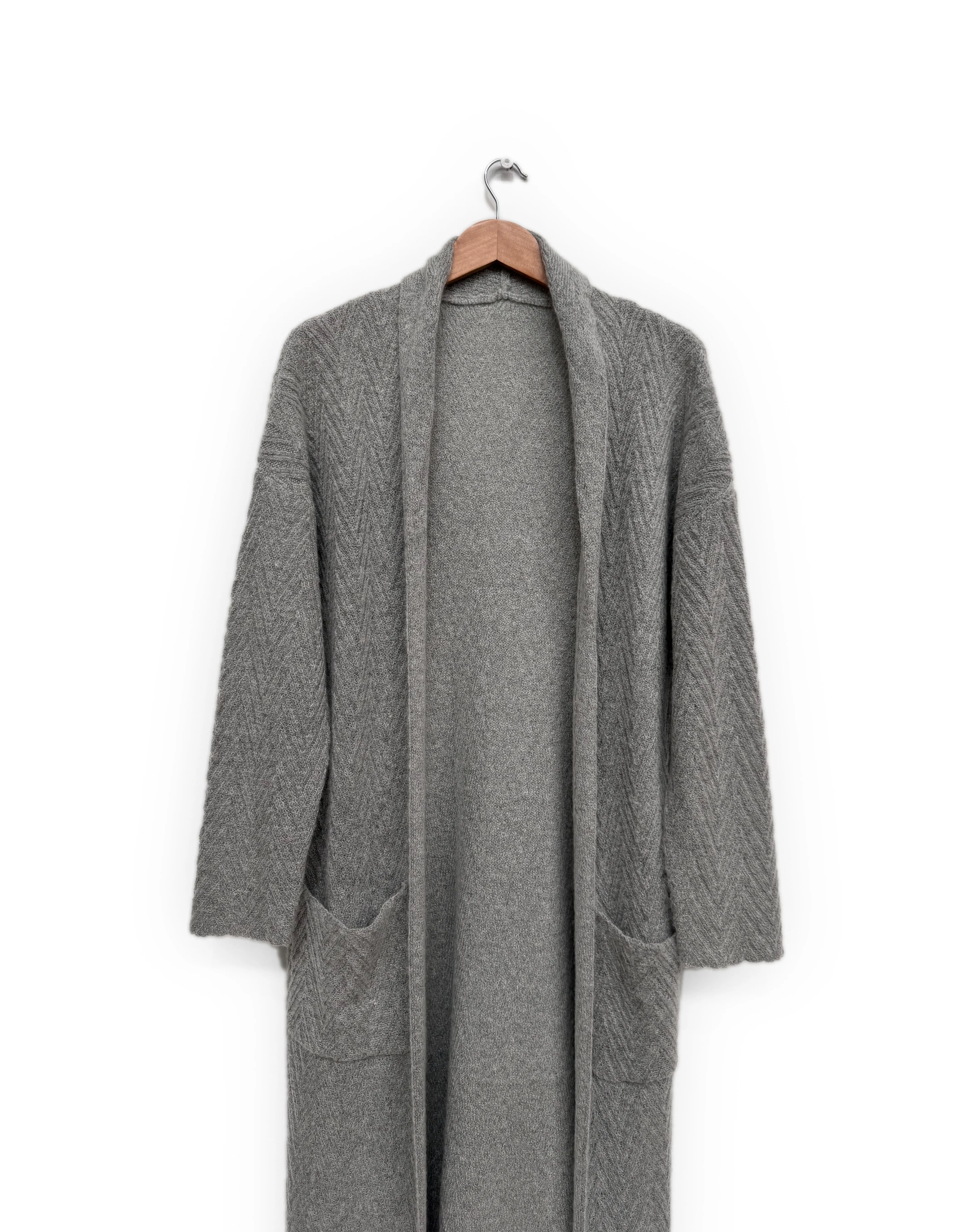 Long Line Cardigan in Grey