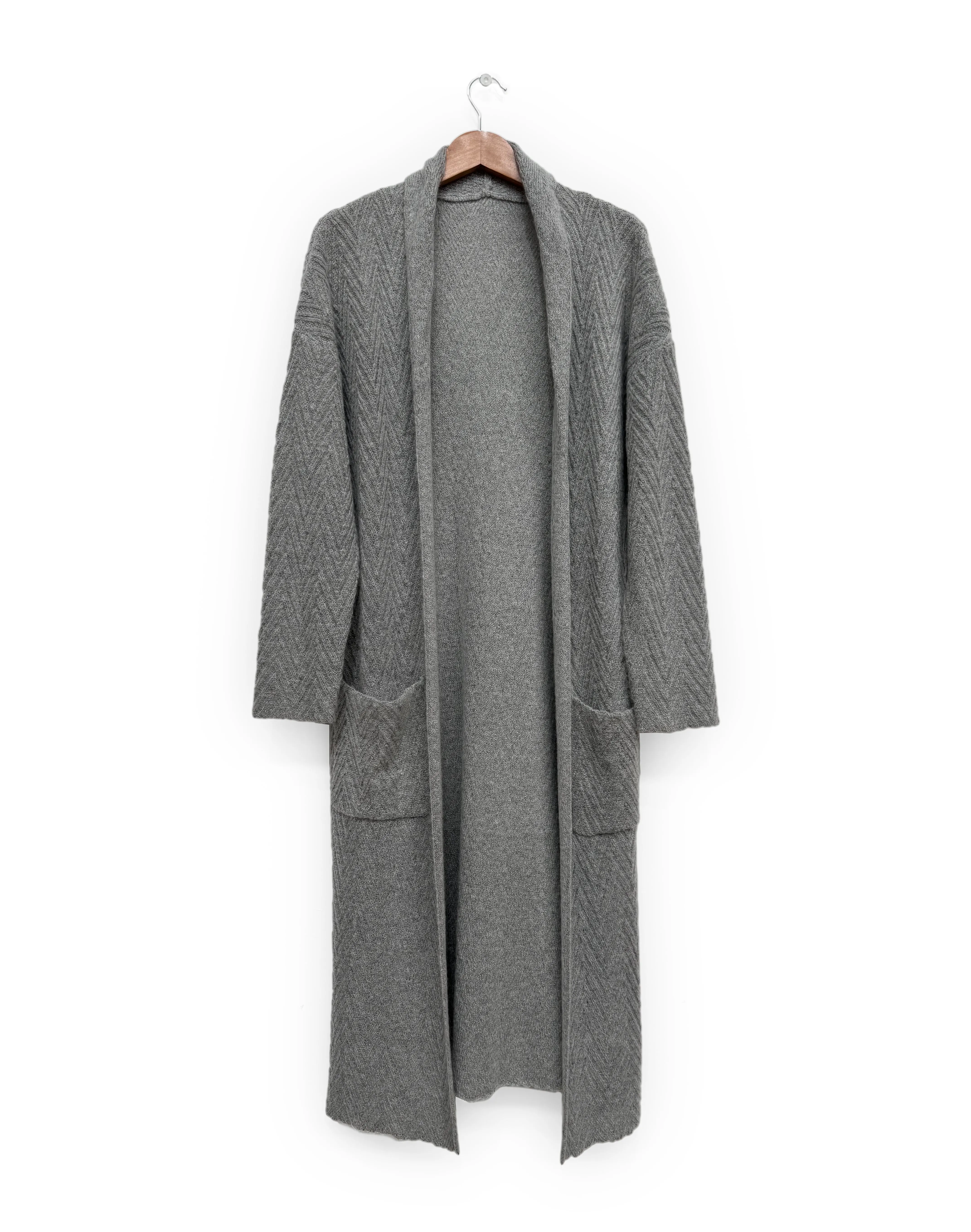 Long Line Cardigan in Grey