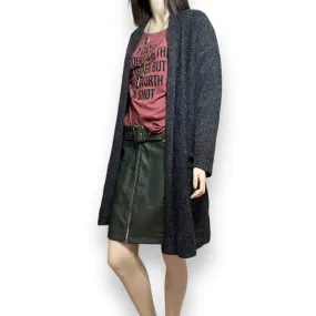 Long Luxurious Gray Wool Cardigan