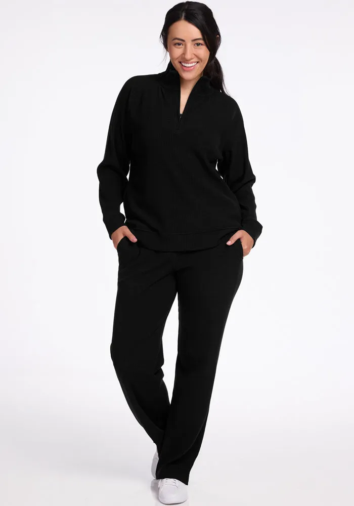 Luca Ribbed Pants - Black