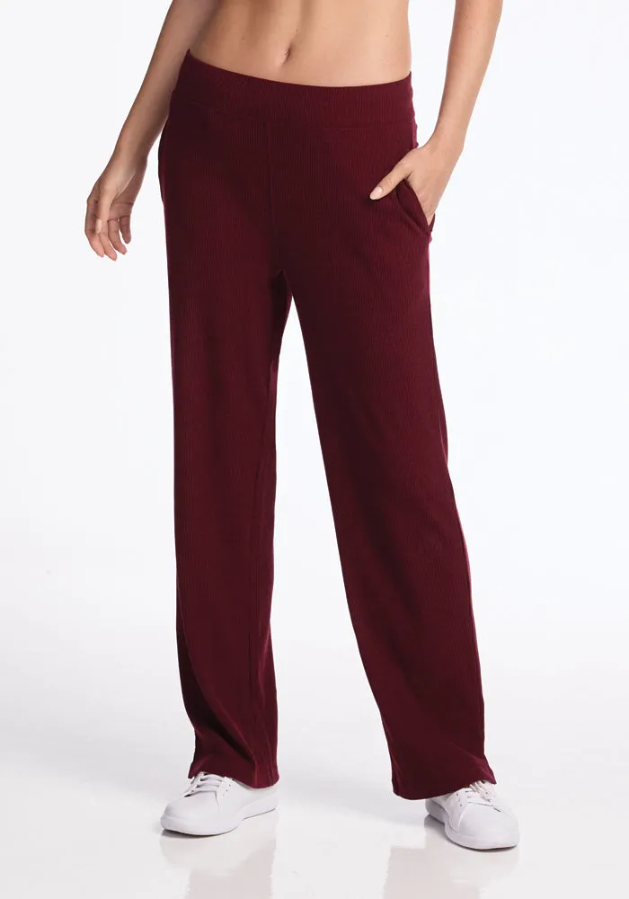 Luca Ribbed Pants - Cranberry Melange