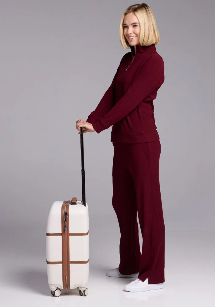 Luca Ribbed Pants - Cranberry Melange