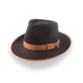 Luxury Teardrop Fedora in Chocolate Beaver Fur Felt | The Caesar