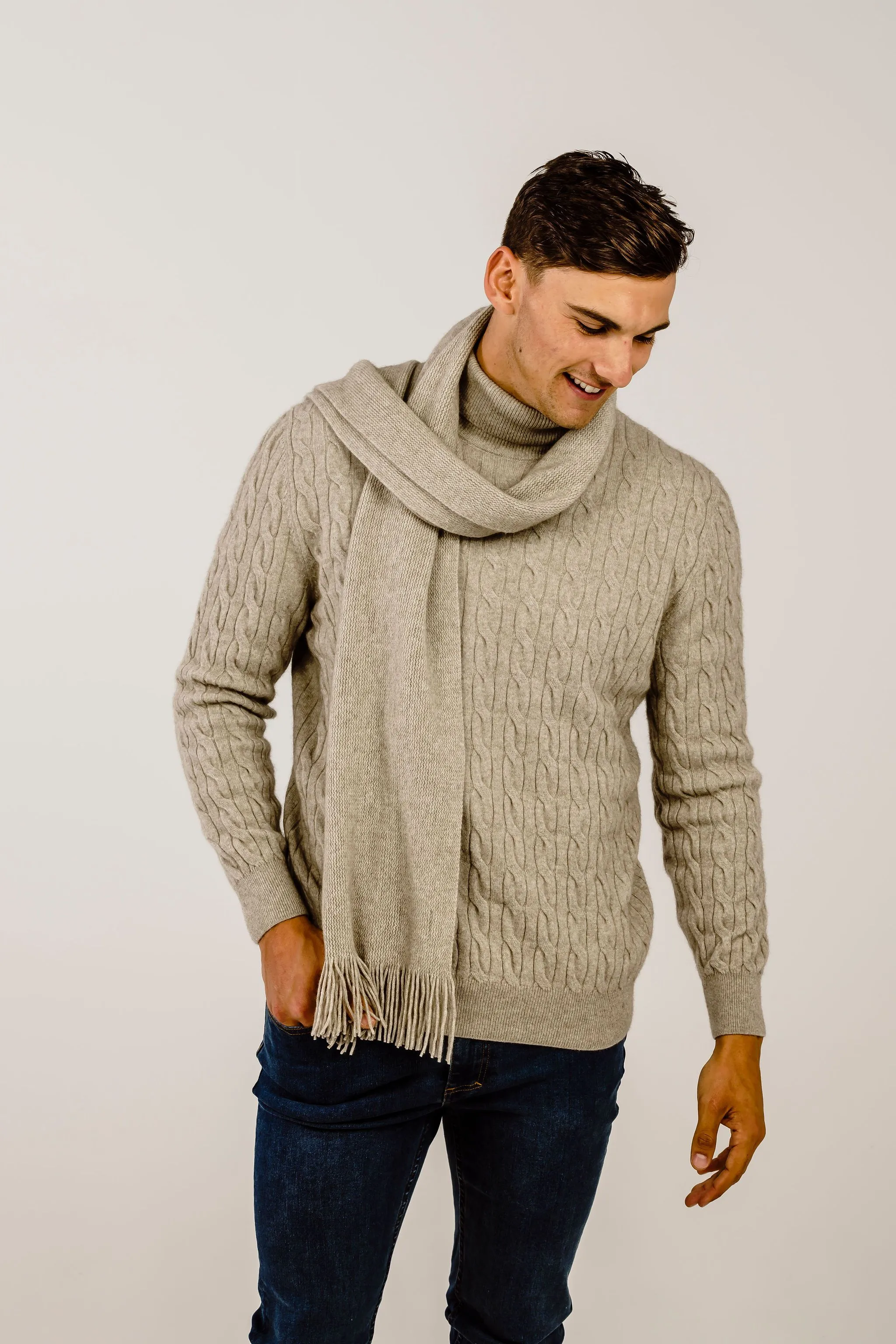 Mahana Cashmere Turtle Cable Sweater