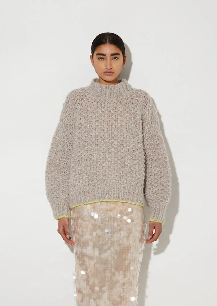 MAIAMI Pearl Pattern Turtleneck Pullover