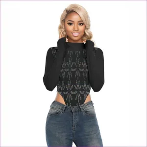 Mandala Womens Turtleneck Long Sleeve Bodysuit