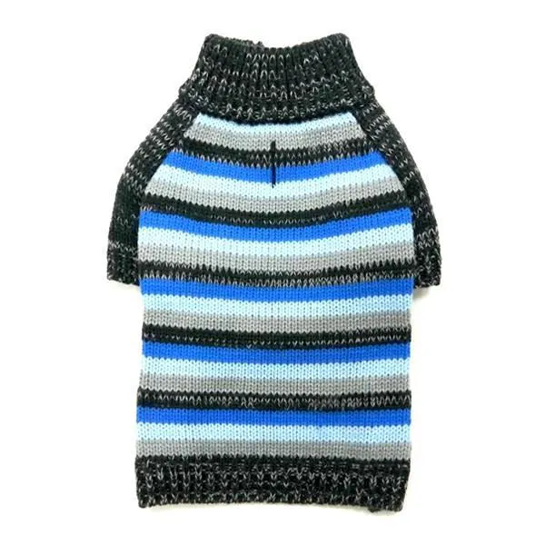 Marl Stripes Dog Sweater Blue