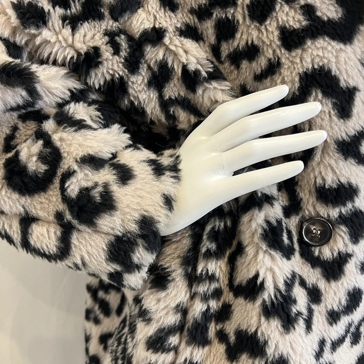 Max Mara Animal Print Faux Fur Coat