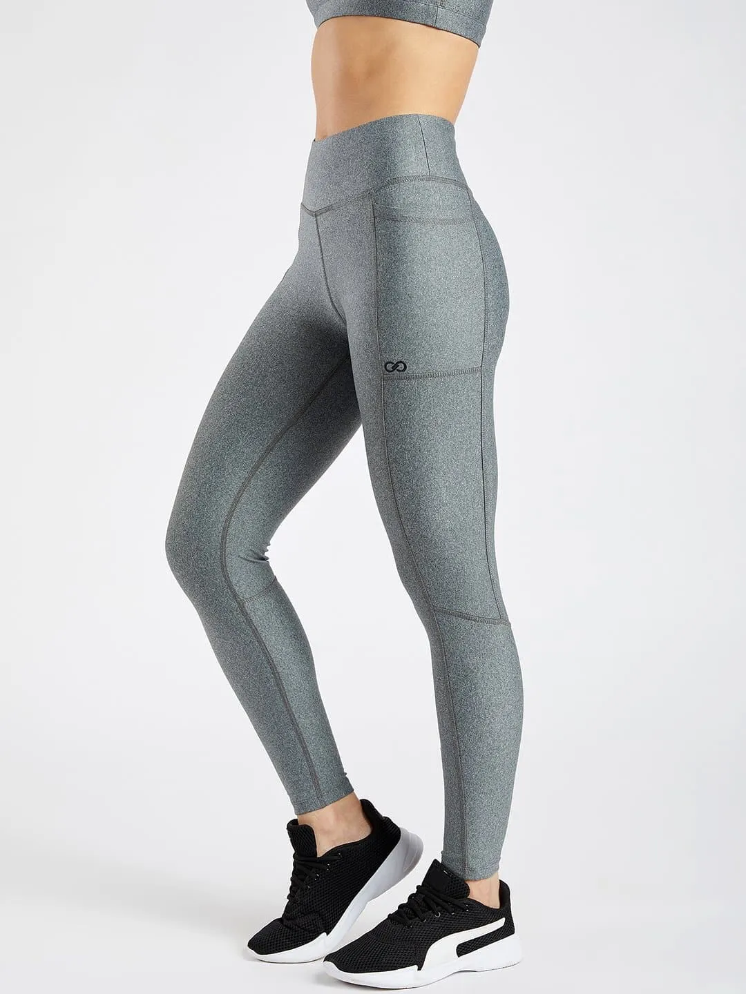 Maxtreme Pace Grey Full Length Pocket Leggings