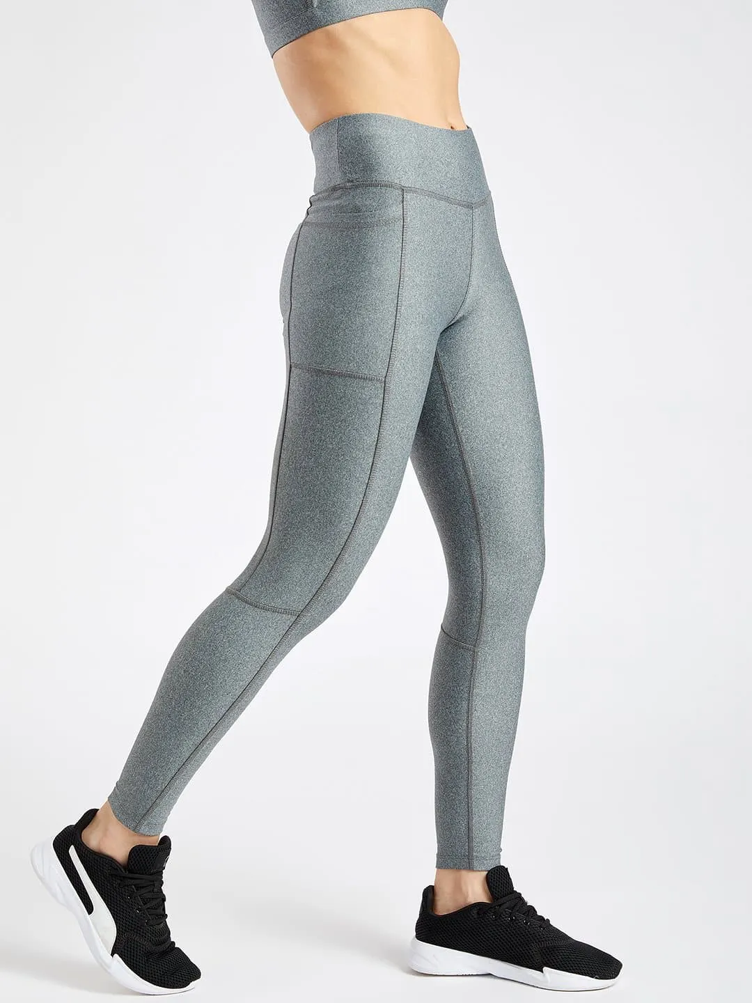 Maxtreme Pace Grey Full Length Pocket Leggings