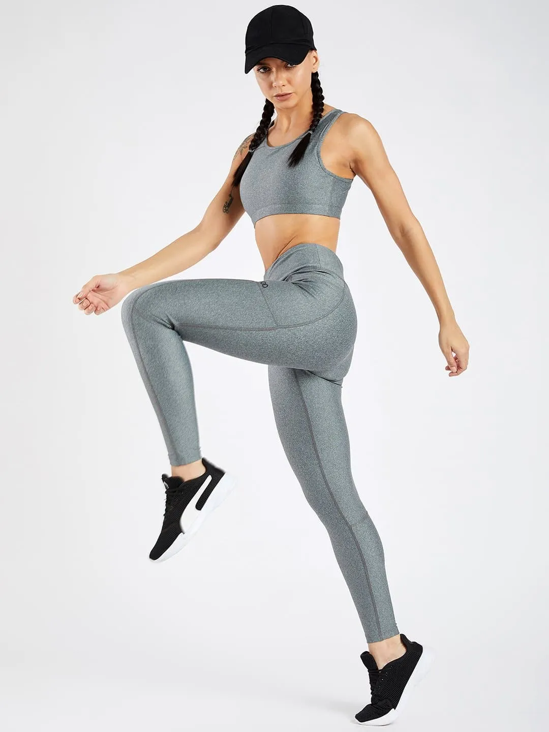 Maxtreme Pace Grey Full Length Pocket Leggings