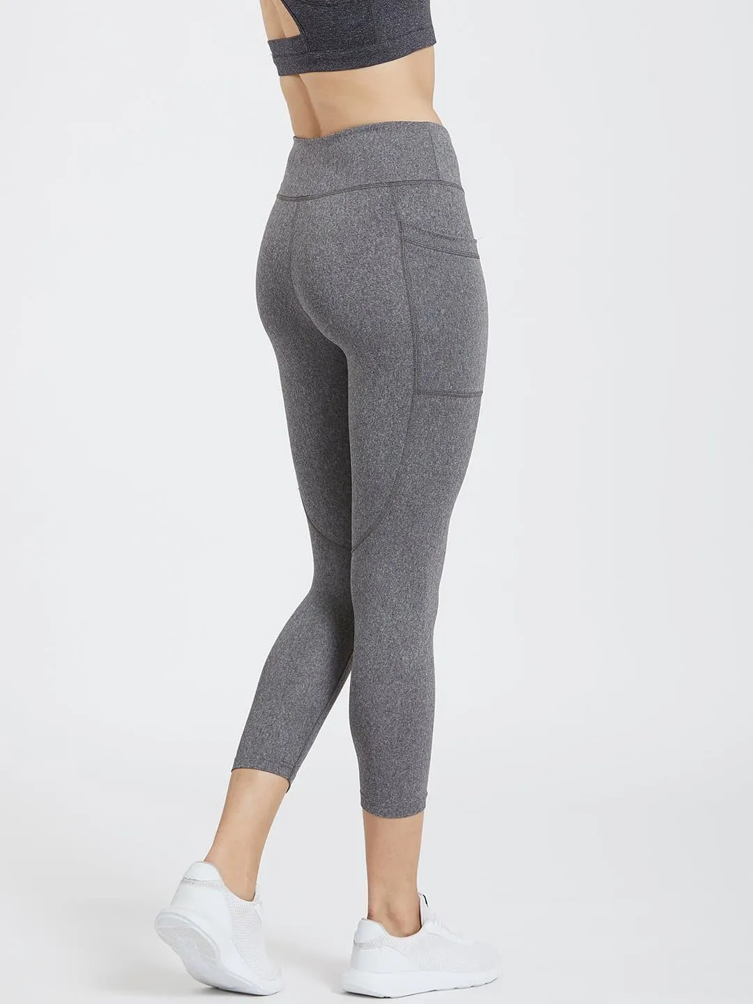 Maxtreme Power me Charcoal Marl Ankle Pocket Leggings