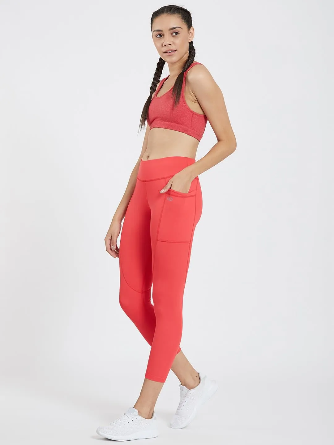 Maxtreme Power me Flame Red Ankle Pocket Leggings