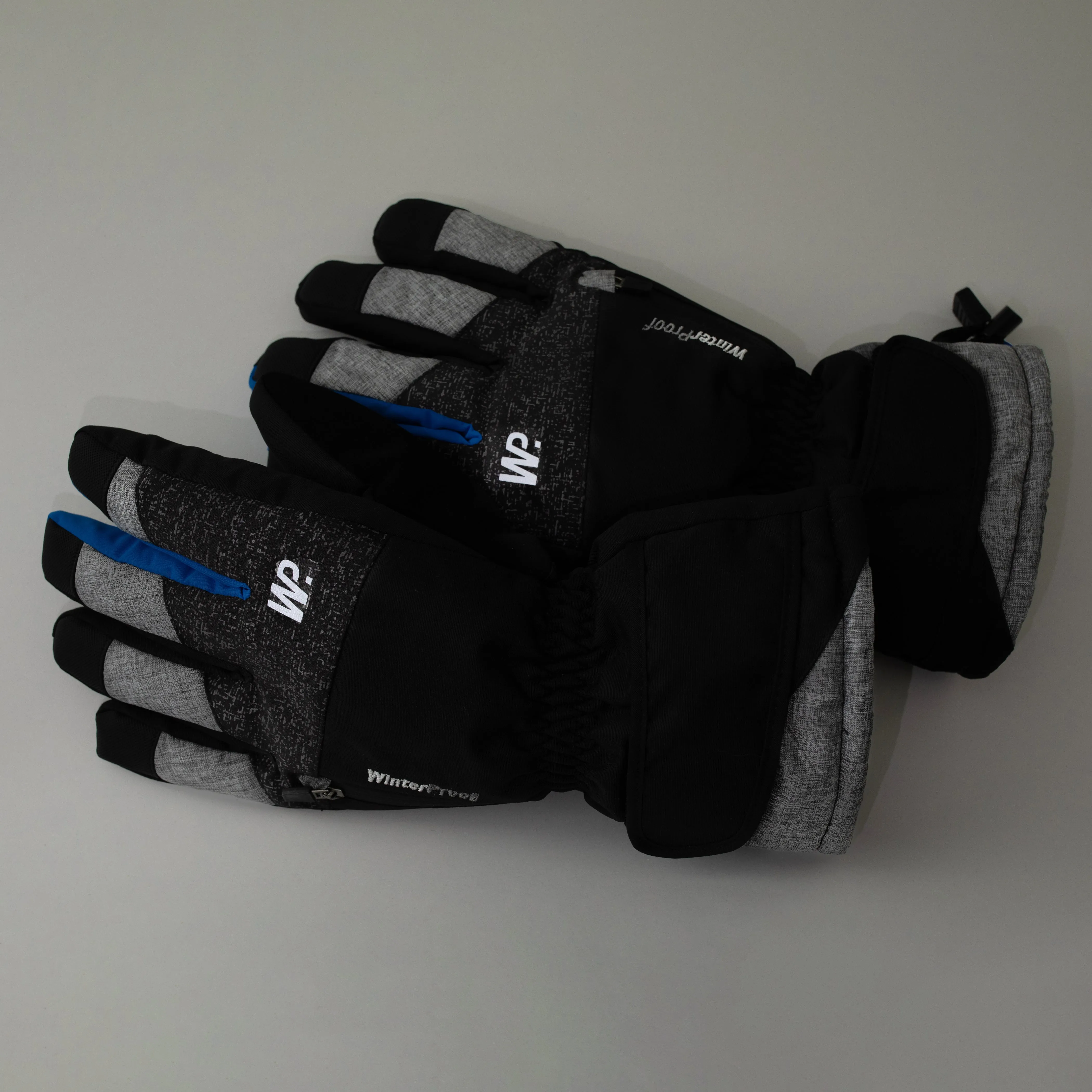 Men's Black Grey Blue Snow Shovel Reflective Gloves