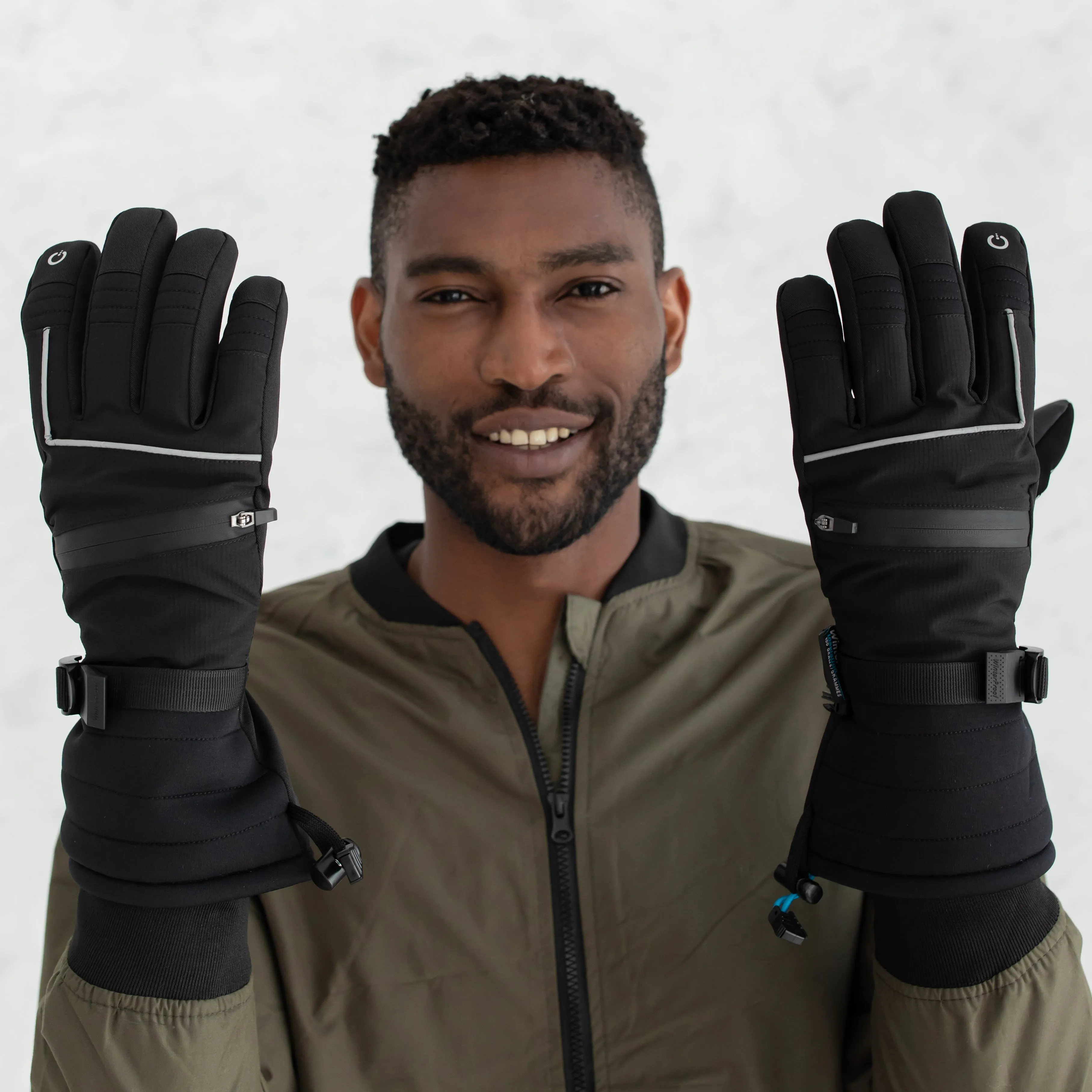 Men's Black Performance Ski Gloves