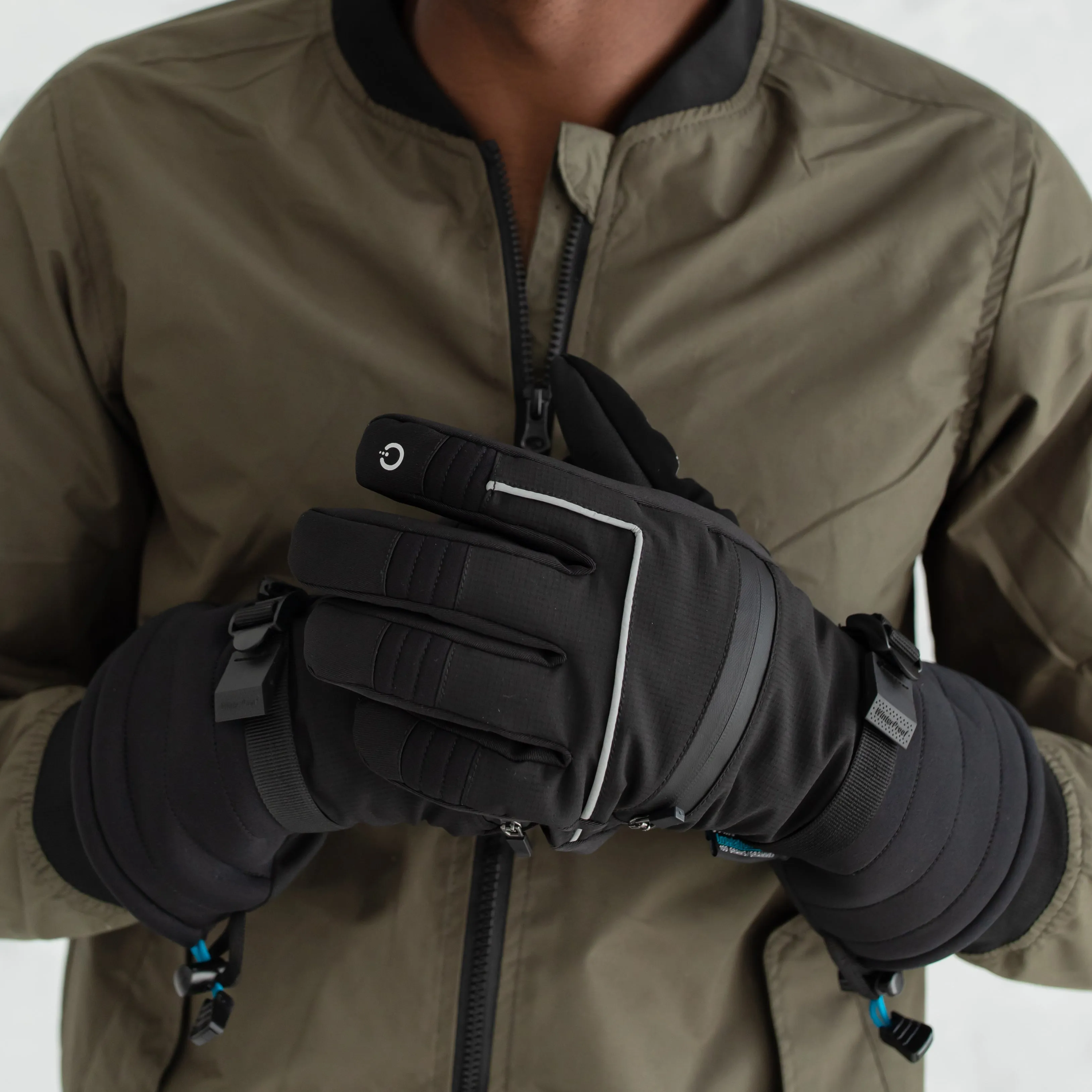 Men's Black Performance Ski Gloves