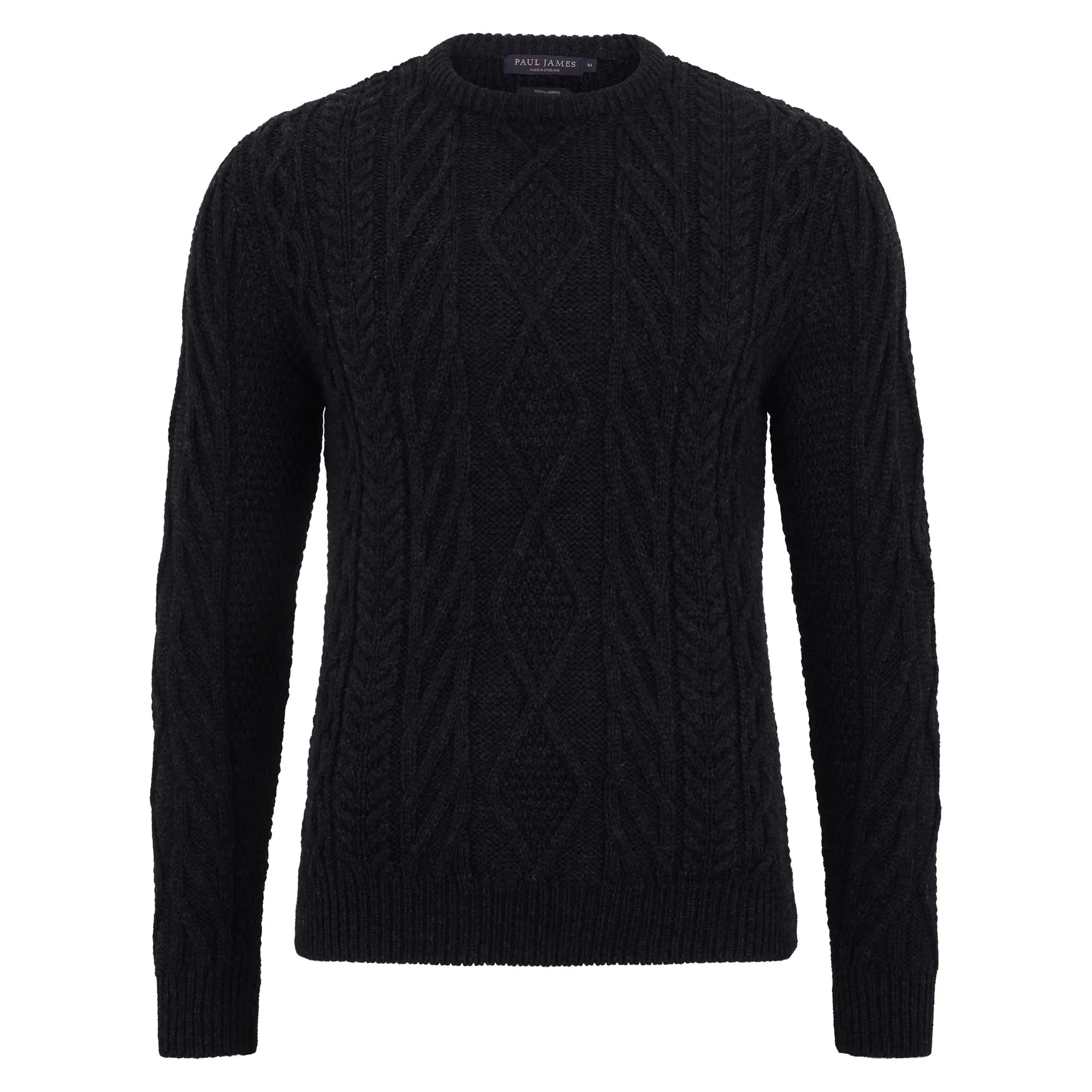 Mens Chunky Merino Wool Cable Jumper