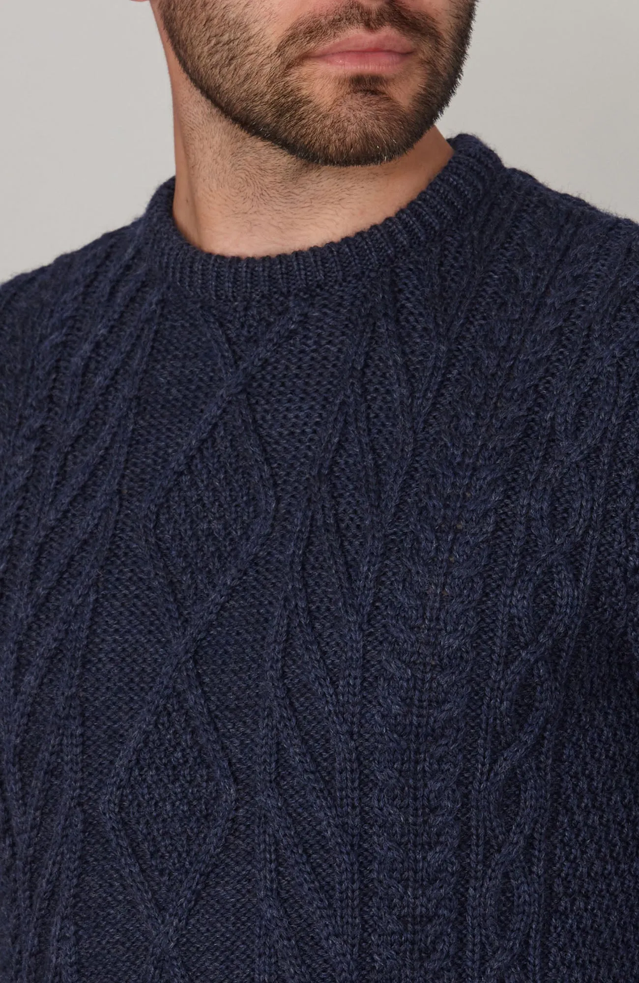 Mens Chunky Merino Wool Cable Jumper