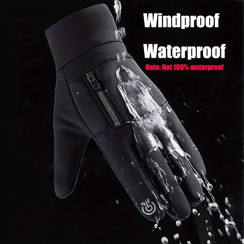 Mens Winter Outdoor Gloves Warm Windproof Waterproof  Touchscreen