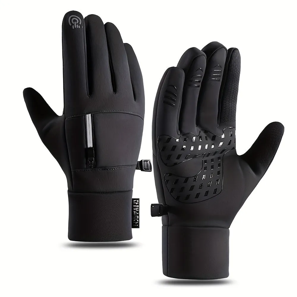 Mens Winter Outdoor Gloves Warm Windproof Waterproof  Touchscreen