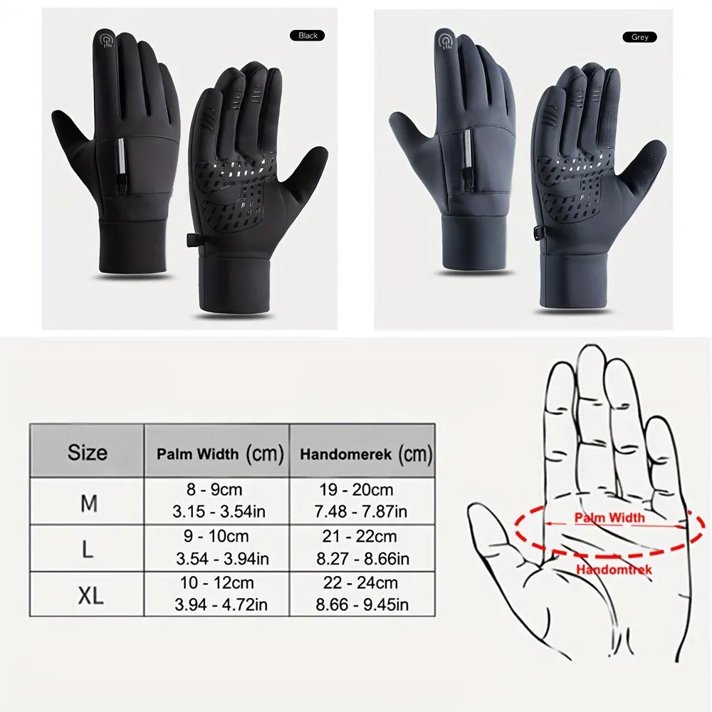 Mens Winter Outdoor Gloves Warm Windproof Waterproof  Touchscreen