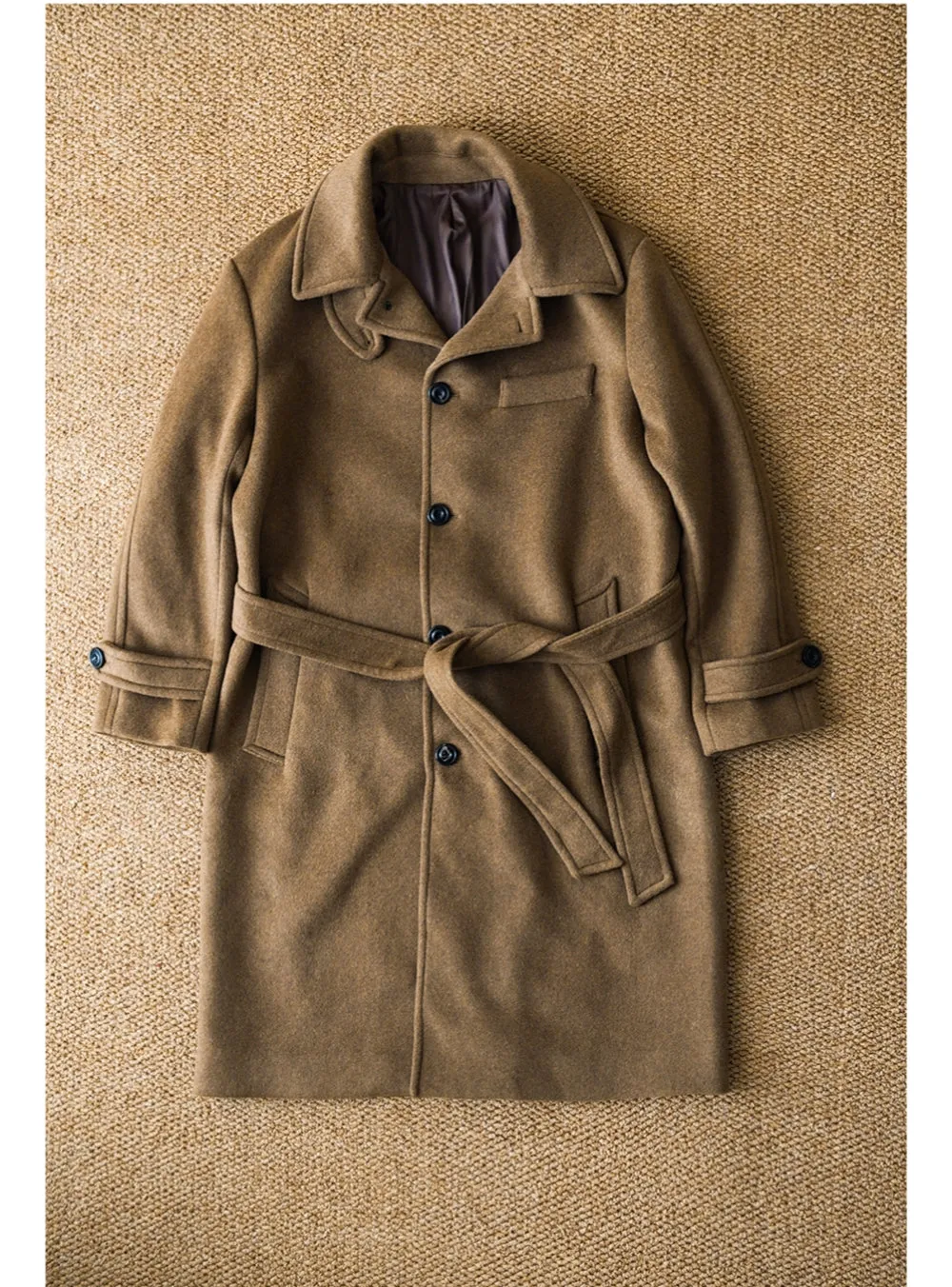 Men's Woolen Balmacaan Coat