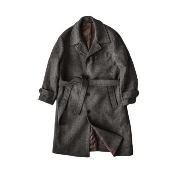 Men's Woolen Balmacaan Coat